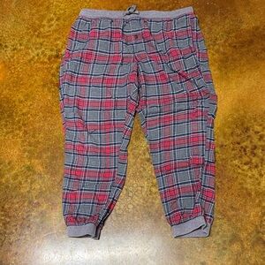 XL American Eagle Plaid Bottoms - Red and Gray